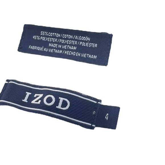 Izod boys white button down sz 4 shirt preppy long sleeve fancy party holiday - Picture 4 of 5